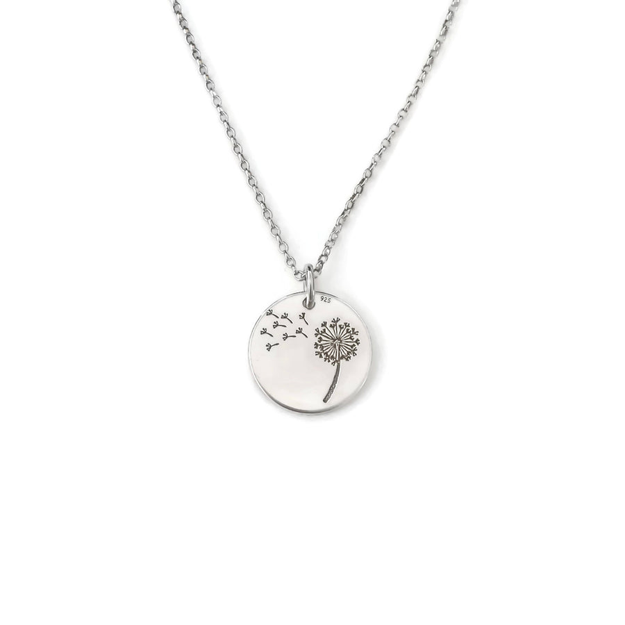 Dandelion Necklace, Sterling Silver Dandelion Necklace