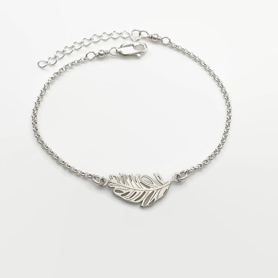 Sterling Silver Peacock Feather Bracelet