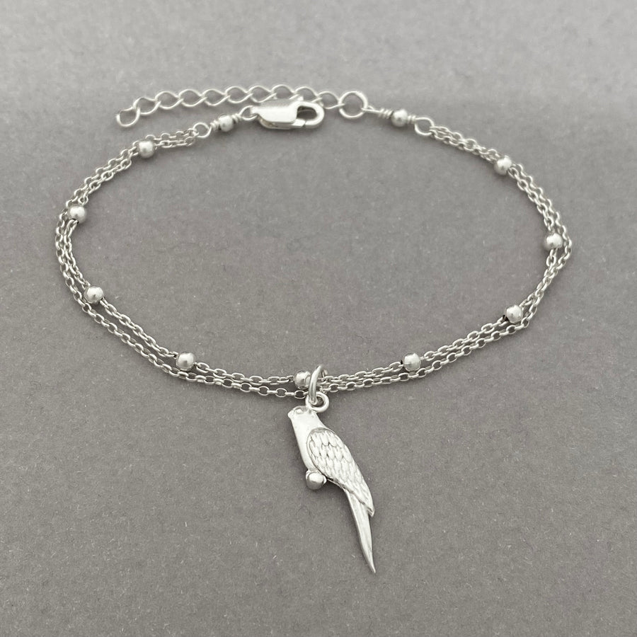 Sterling Silver Parrot Bird Bracelet