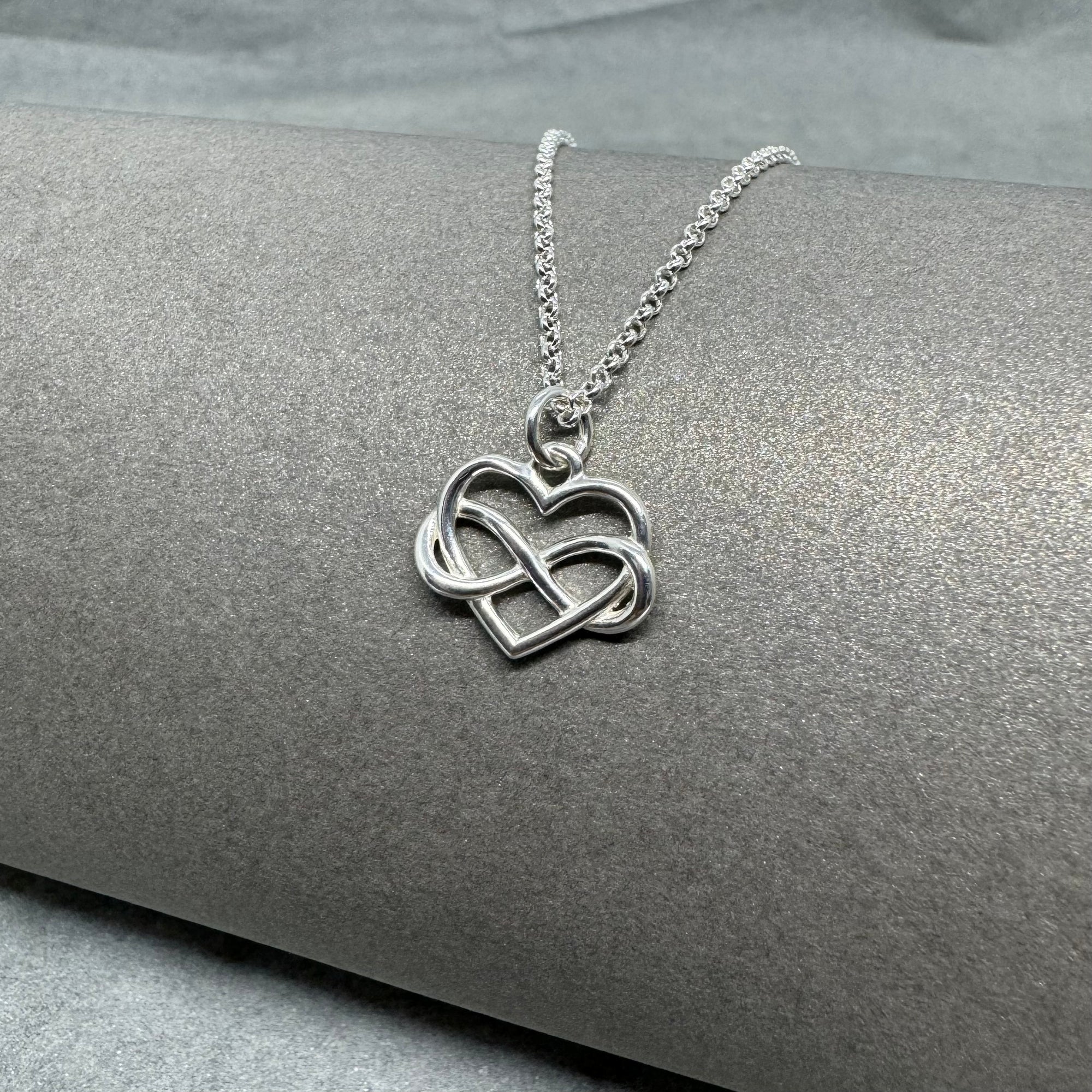 Sterling Silver Infinity Love Necklace - Infinity Heart Necklace