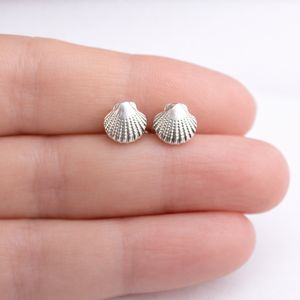 Sterling Silver Shell Stud Earrings - 925 Sterling Silver - JewelleryByZM 
