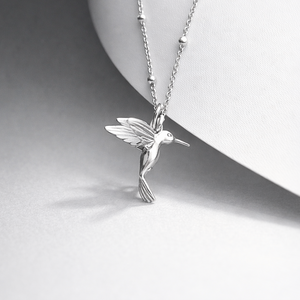 Sterling Silver Hummingbird Necklace | Nature Jewellery - JewelleryByZM 