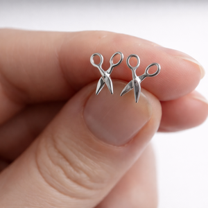 Sterling Silver Scissors Stud Earrings - Gift for Hairdressers & Crafters - JewelleryByZM 