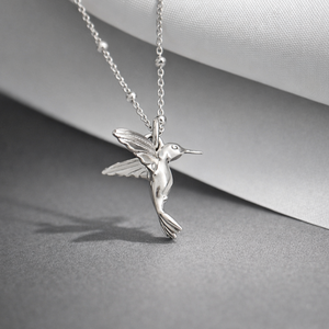 Sterling Silver Hummingbird Necklace | Nature Jewellery - JewelleryByZM 
