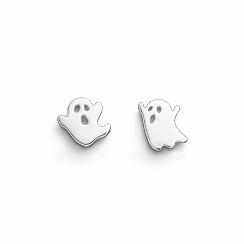 Sterling Silver Mismatch Ghost Earrings | Halloween Jewellery - JewelleryByZM 