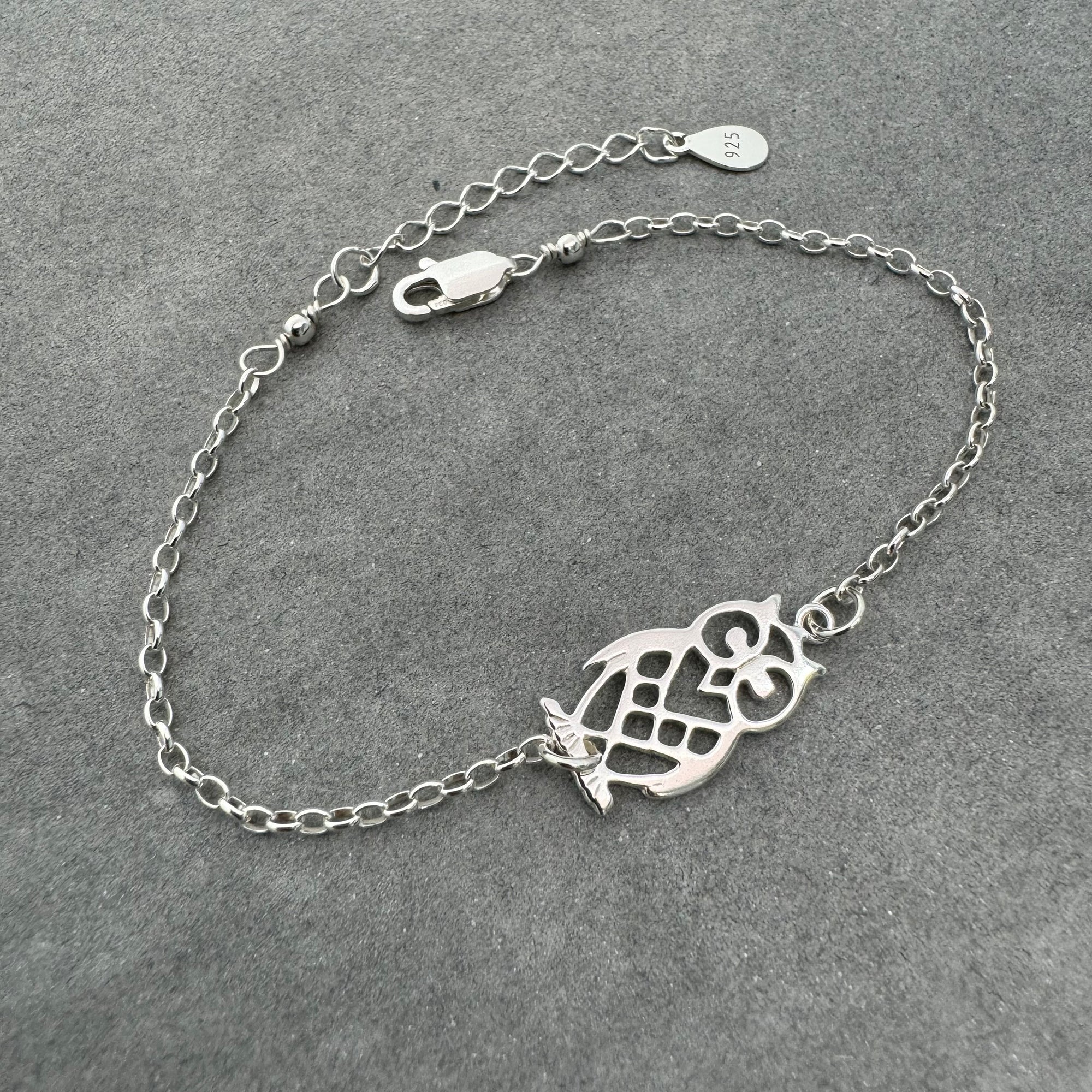 Sterling Silver Owl Bracelet, 925 sterling silver, Owl jewellery - JewelleryByZM 