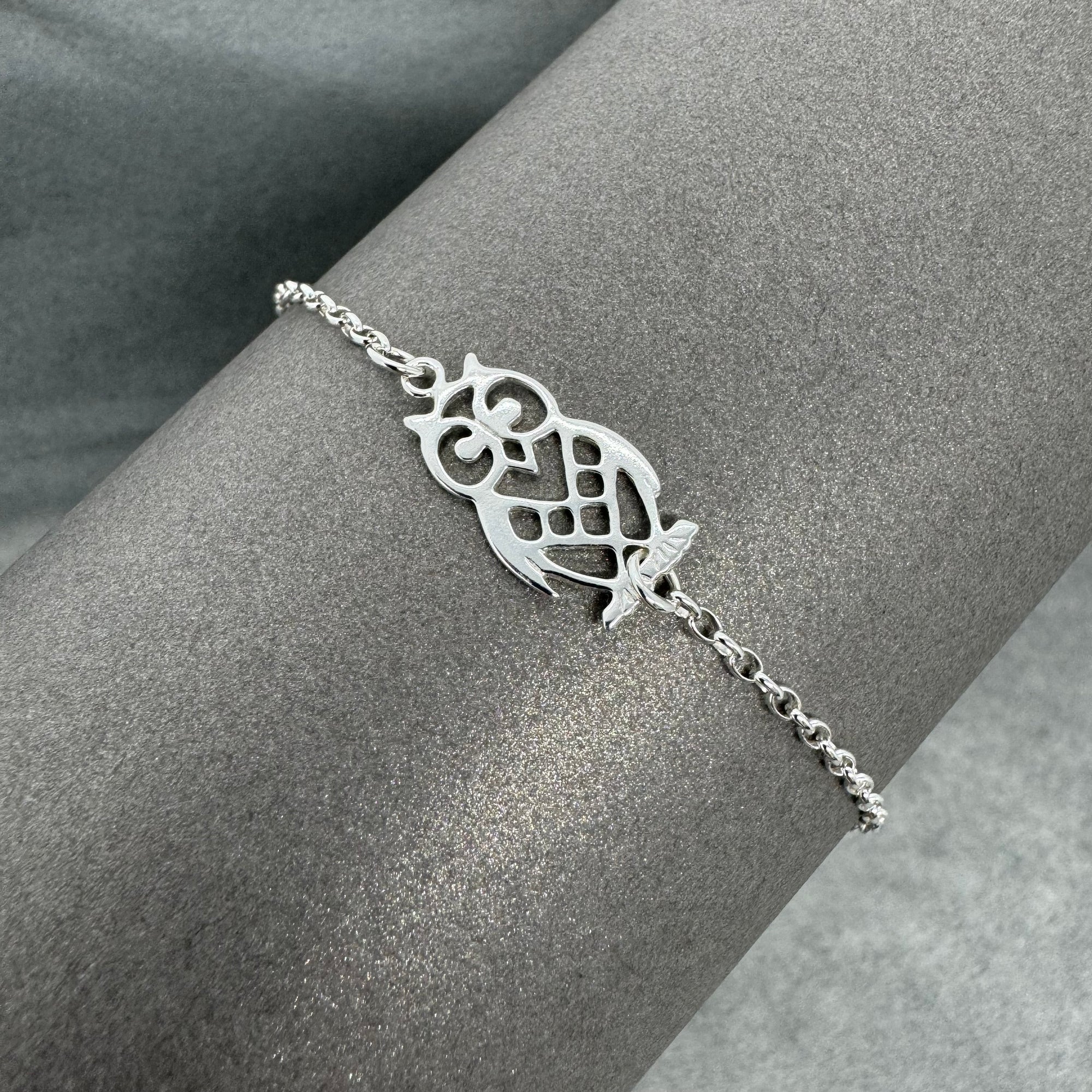 Sterling Silver Owl Bracelet, 925 sterling silver, Owl jewellery - JewelleryByZM 
