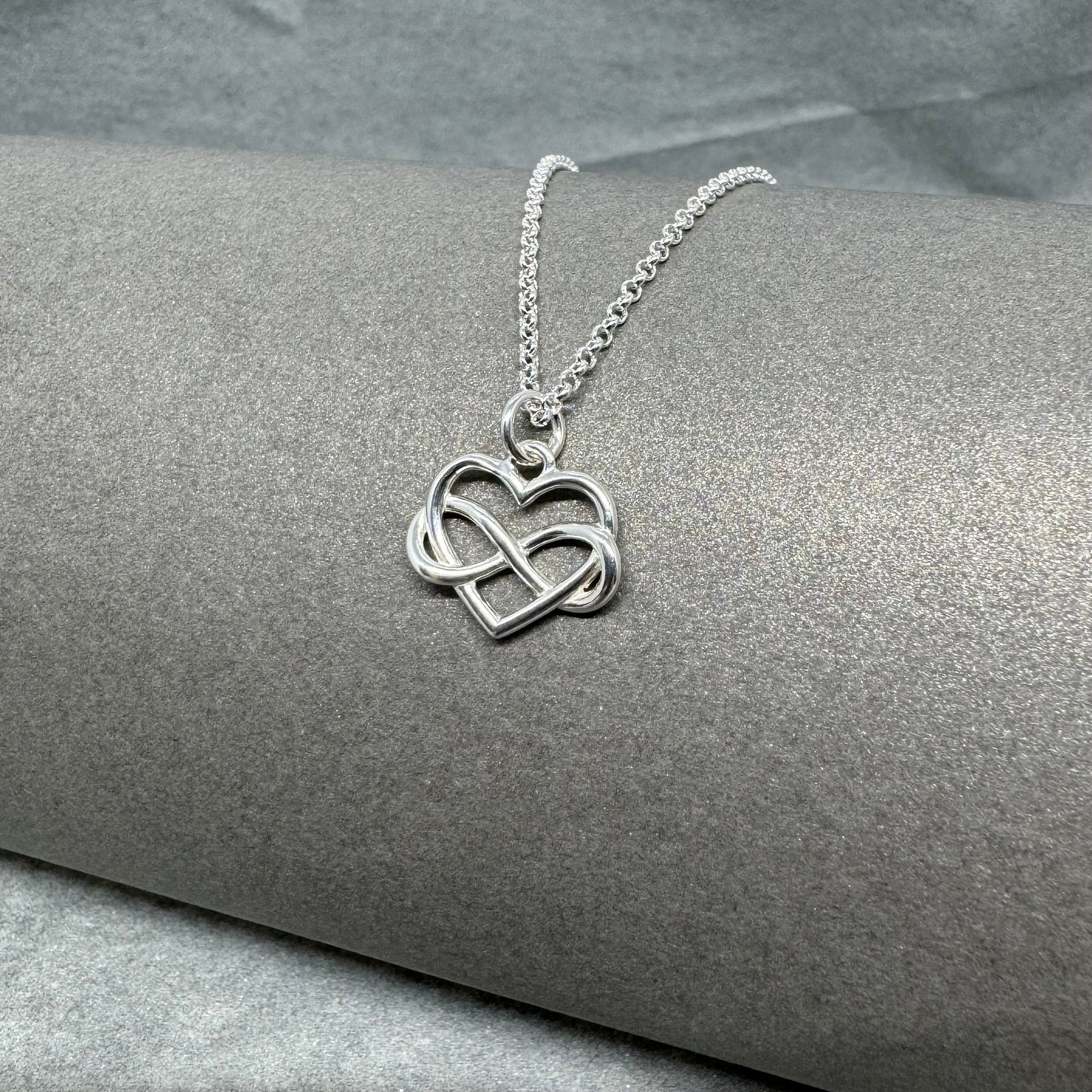 Sterling Silver Infinity Love Necklace - Infinity Heart Necklace - JewelleryByZM 