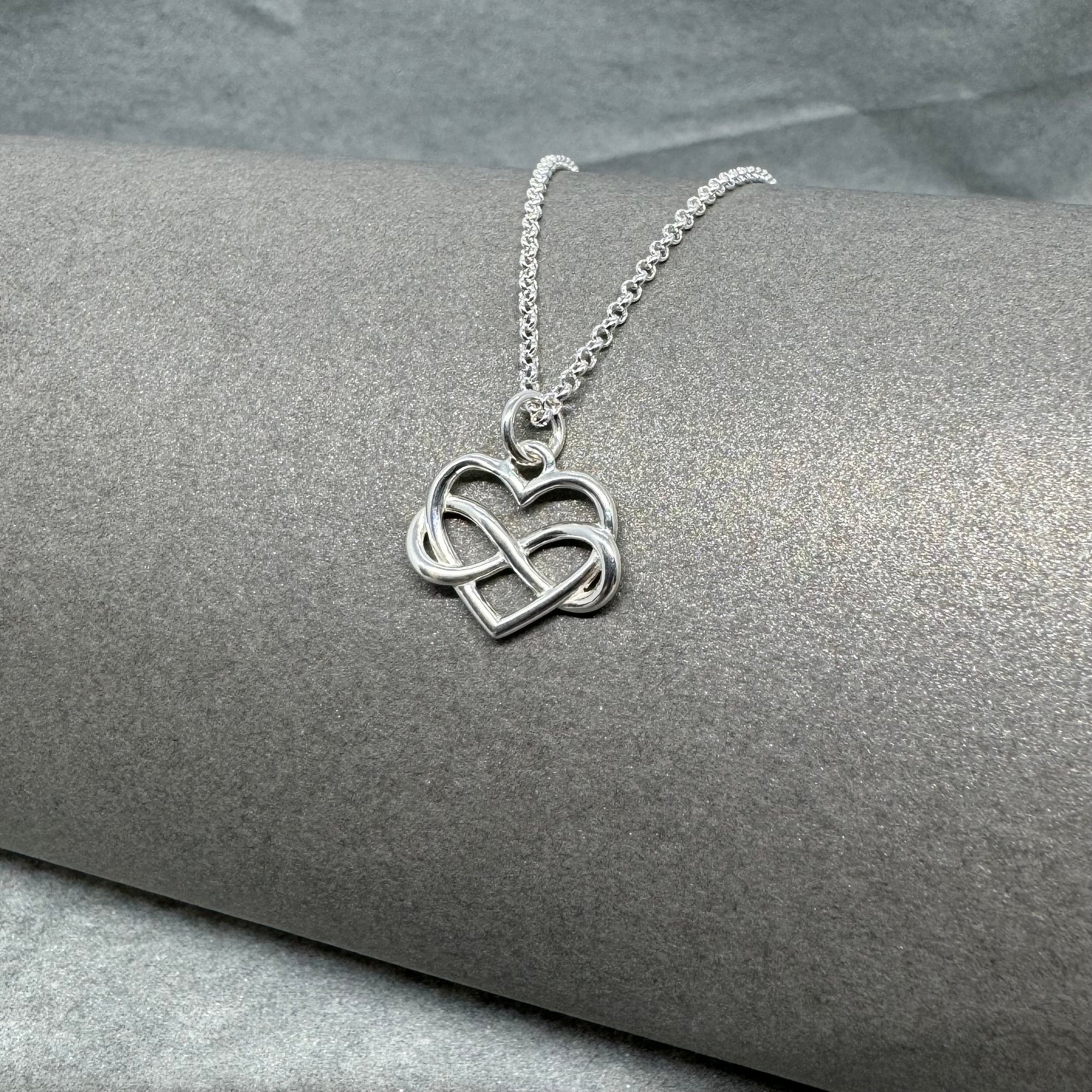 Sterling Silver Infinity Love Necklace - Infinity Heart Necklace