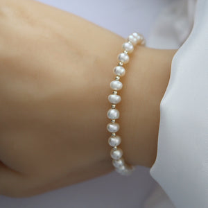 Sterling Silver Freshwater Pearl Bracelet - JewelleryByZM 