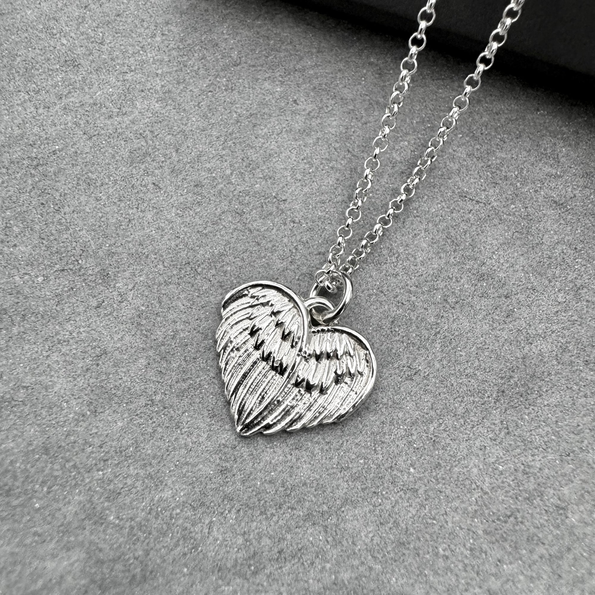 Elegant Sterling Silver Angel Wings Heart Pendant Necklace - Sentimental Gift for Guardian, Sister, Friend - JewelleryByZM 