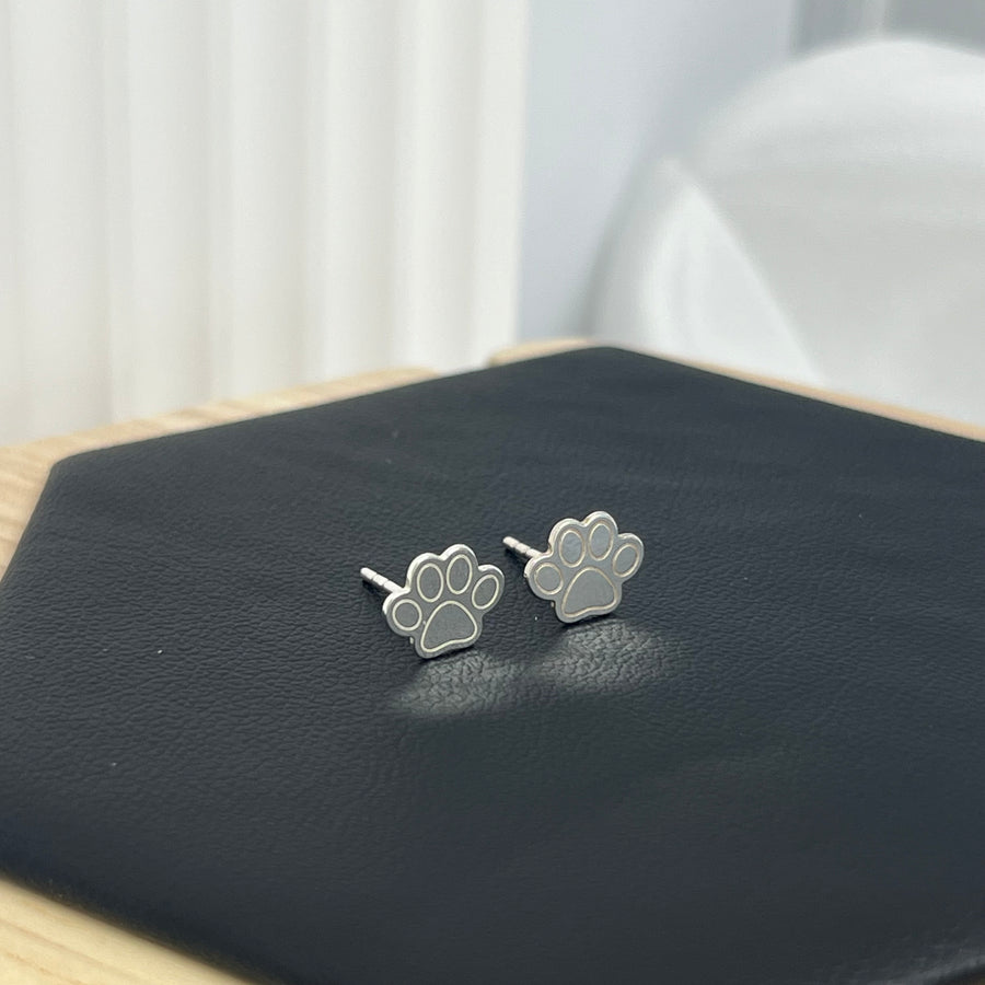 Sterling Silver Paw Earrings