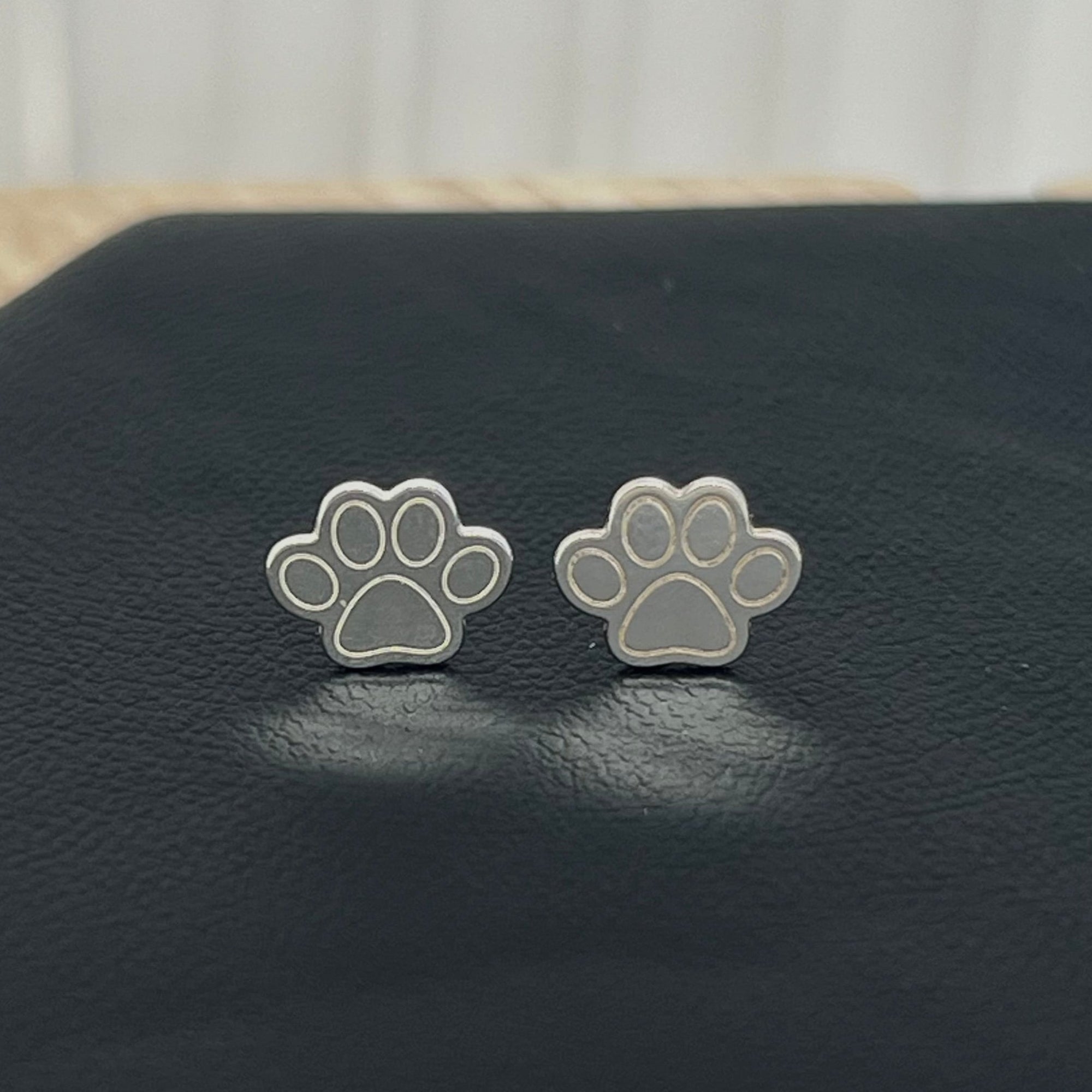 Sterling Silver Paw Earrings