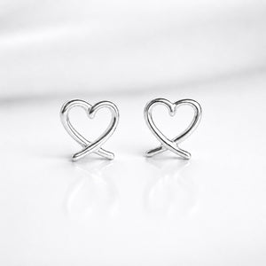 Sterling Silver Heart Stud Earrings