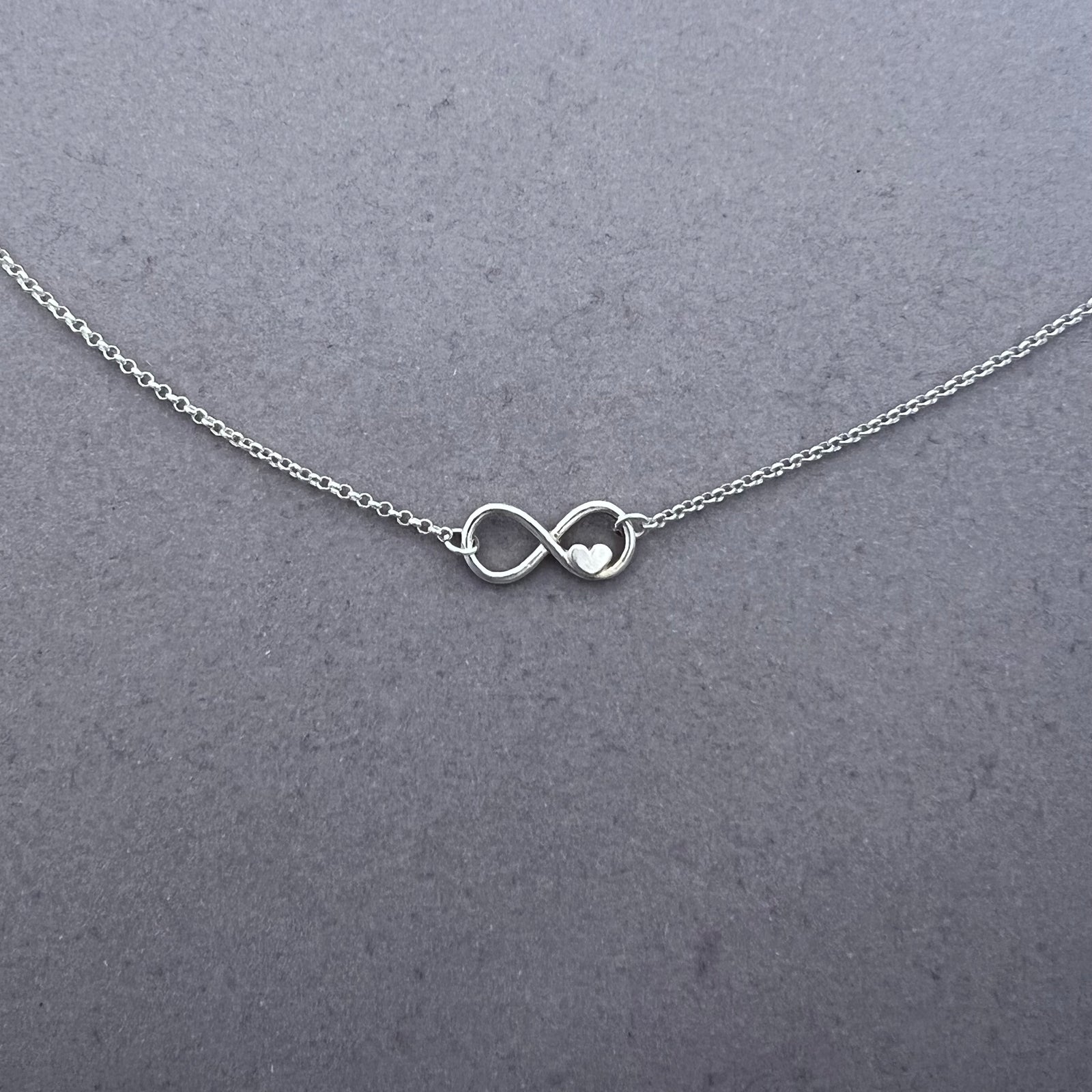 Sterling Silver Infinity Heart Necklace - JewelleryByZM 