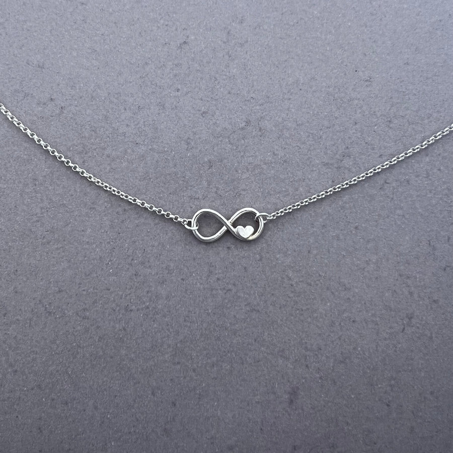 Sterling Silver Infinity Heart Necklace