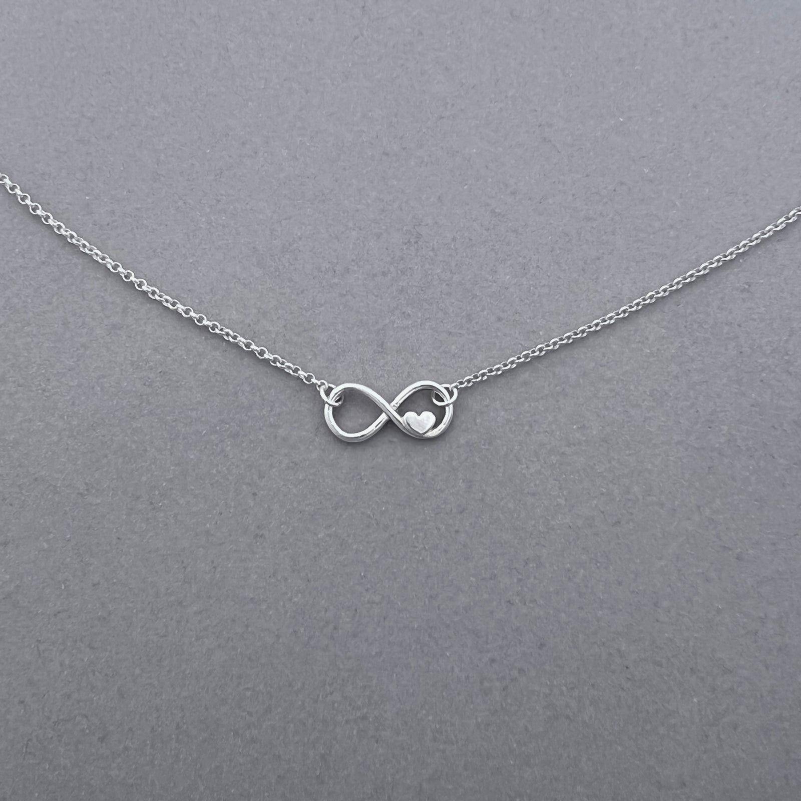 Sterling Silver Infinity Heart Necklace - JewelleryByZM 