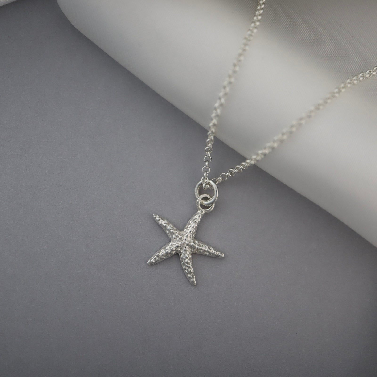 Sterling Silver Starfish Pendant Necklace - JewelleryByZM 