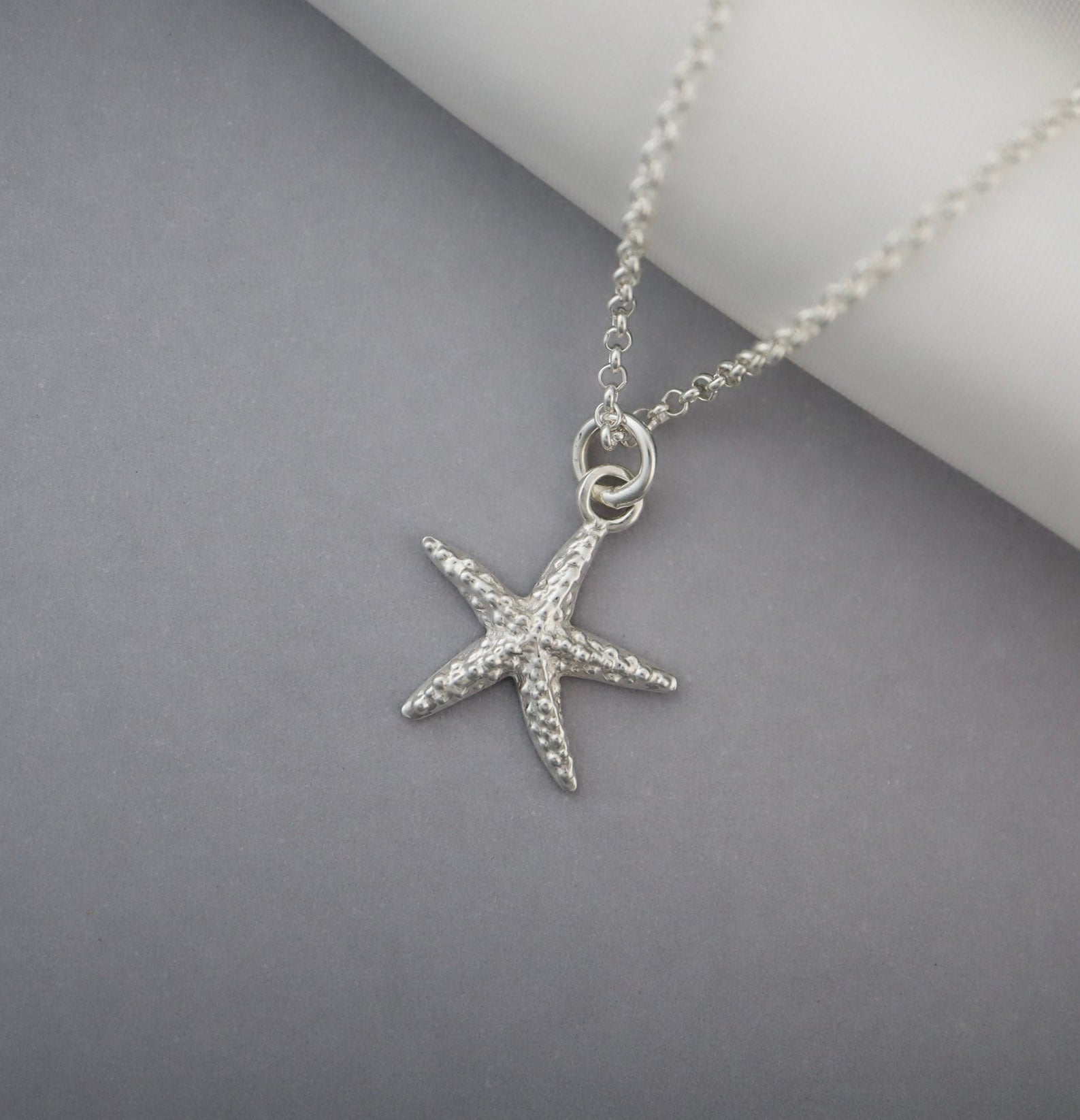 Sterling Silver Starfish Pendant Necklace - JewelleryByZM 