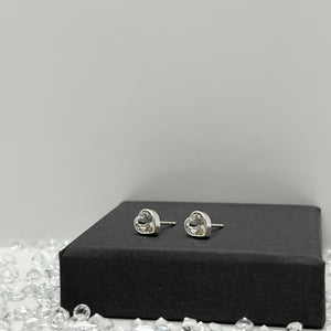 Sterling Silver Crystal heart earrings