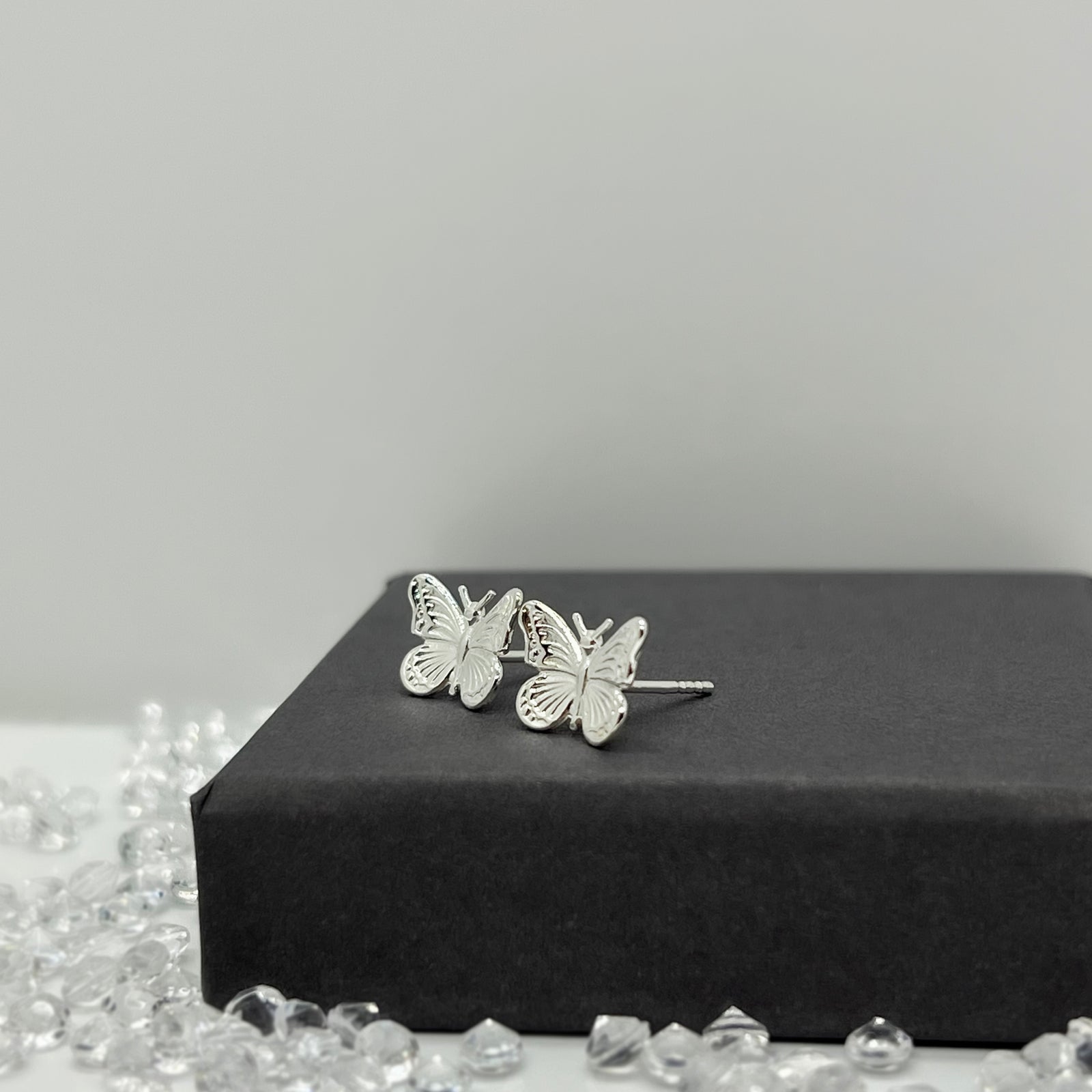 Sterling Silver Butterfly stud earrings - JewelleryByZM 