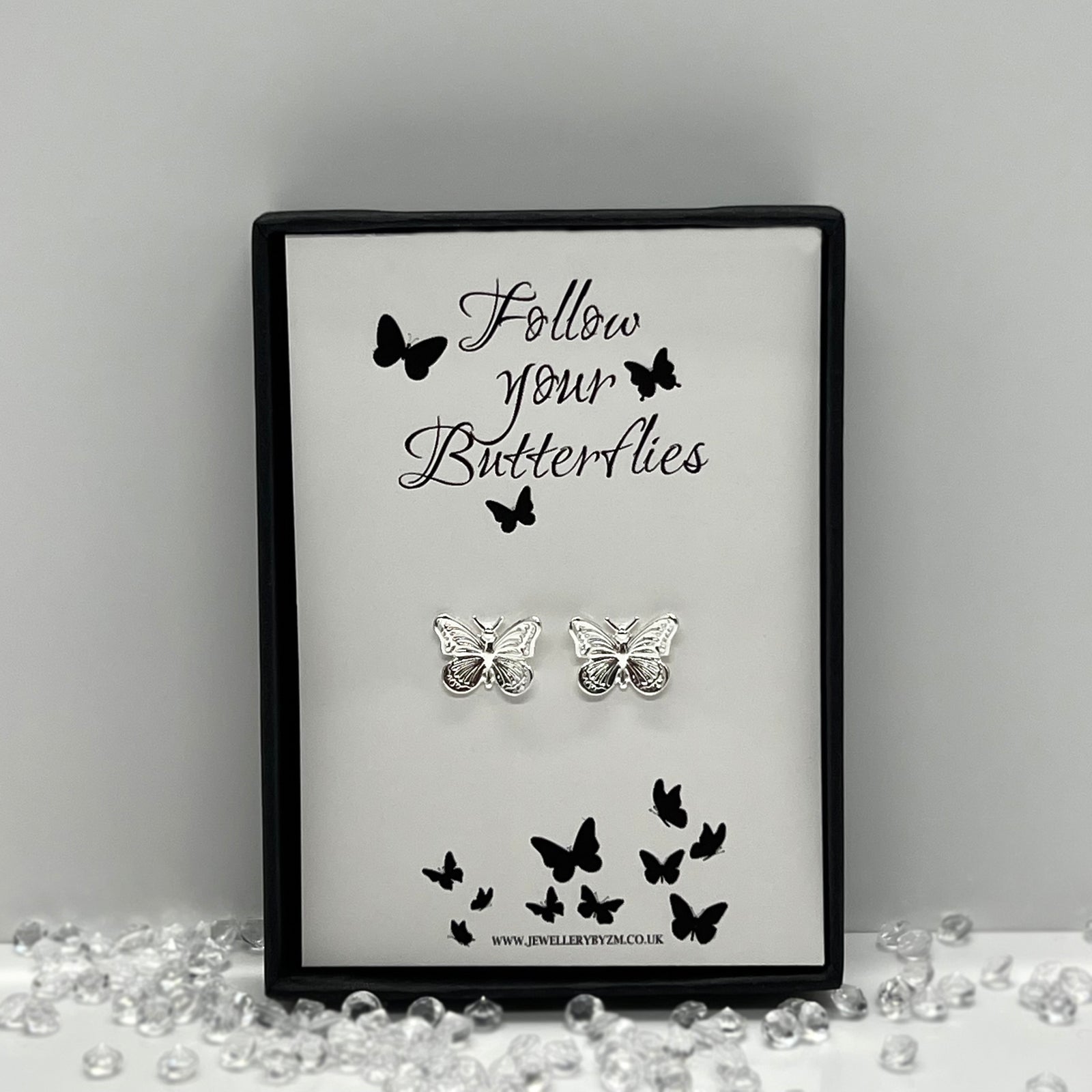 Sterling Silver Butterfly stud earrings - JewelleryByZM 