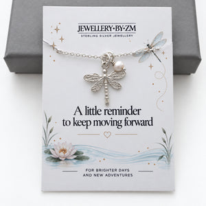 Sterling Silver Dragonfly Necklace – Keep Moving Forward Gift