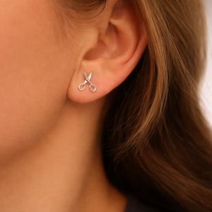 Sterling Silver Scissors Stud Earrings - Gift for Hairdressers & Crafters - JewelleryByZM 