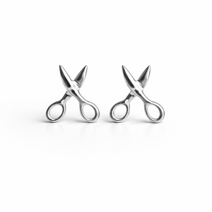 Sterling Silver Scissors Stud Earrings - Gift for Hairdressers & Crafters - JewelleryByZM 