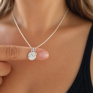 Sterling Silver St Christopher & Heart Necklace - Safe Travels Gift
