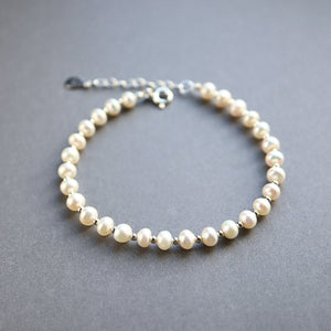 Sterling Silver Freshwater Pearl Bracelet - JewelleryByZM 
