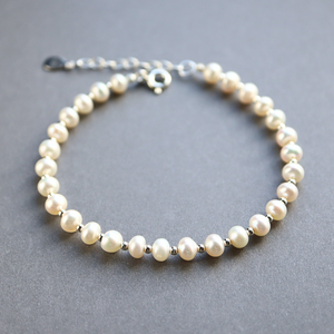 Sterling Silver Freshwater Pearl Bracelet - JewelleryByZM 