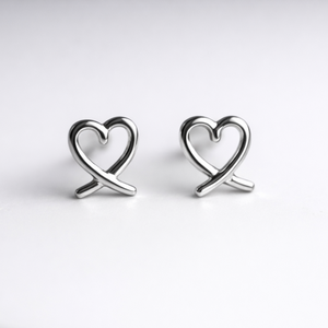 Sterling Silver Heart Stud Earrings - JewelleryByZM 