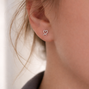 Sterling Silver Heart Stud Earrings - JewelleryByZM 