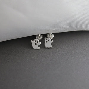 Sterling Silver Mismatch Ghost Earrings | Halloween Jewellery - JewelleryByZM 