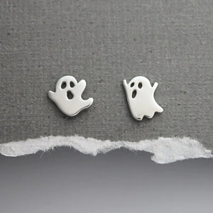 Sterling Silver Mismatch Ghost Earrings | Halloween Jewellery - JewelleryByZM 