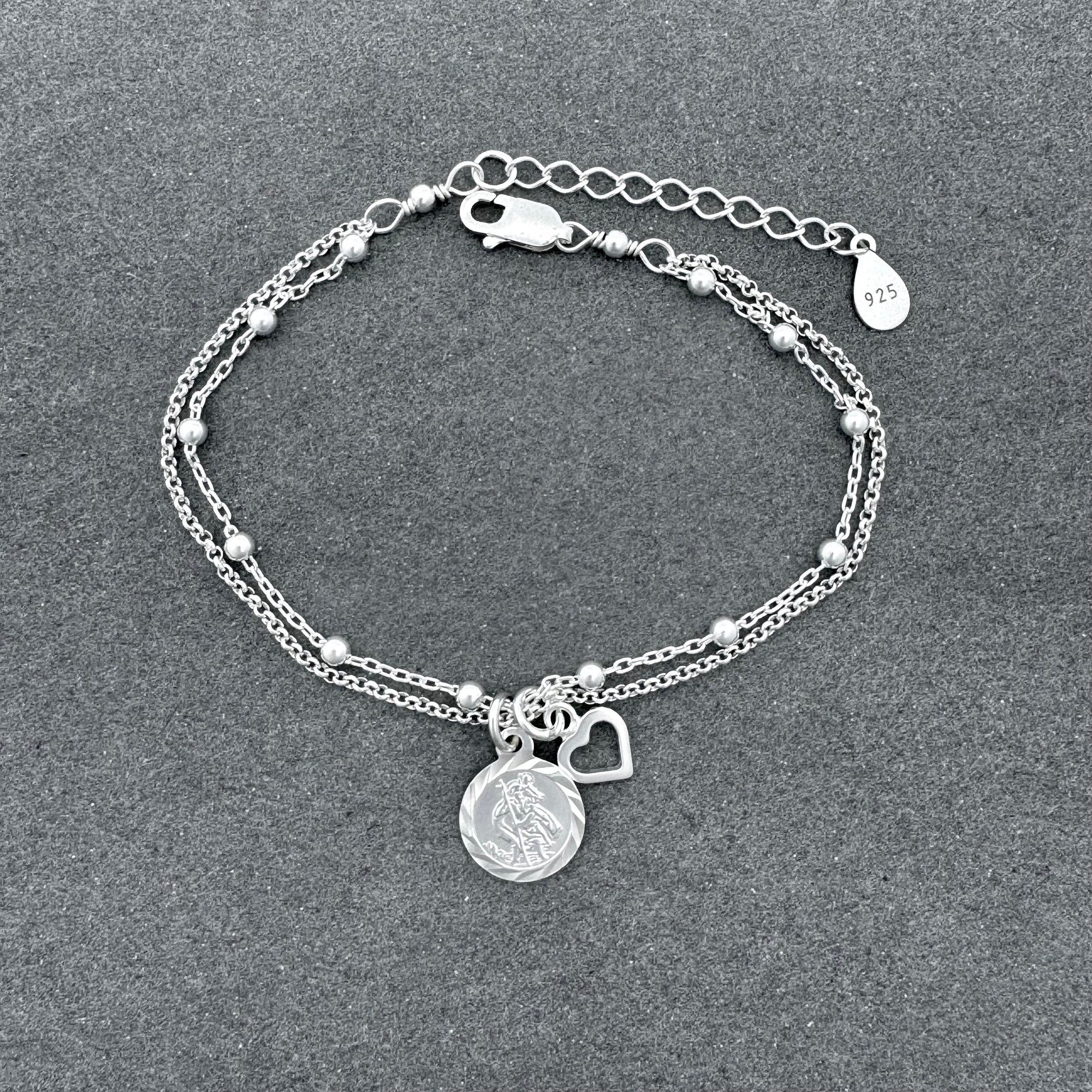 S925 sterling zilveren St Christopher armbandjes voor mannen vrouwen verstelbare medaille armband religieuze bescherming sieraden met geschenkdoos S925 sterling zilveren St Christopher armbandjes voor mannen vrouwen verstelbare medaille armband religieuze bescherming sieraden met geschenkdoos