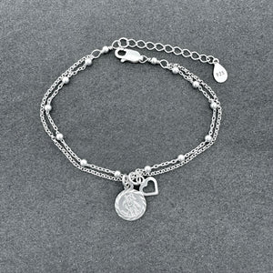 Sterling Silver Saint Christopher Bracelet - Adjustable Protection Bracelet
