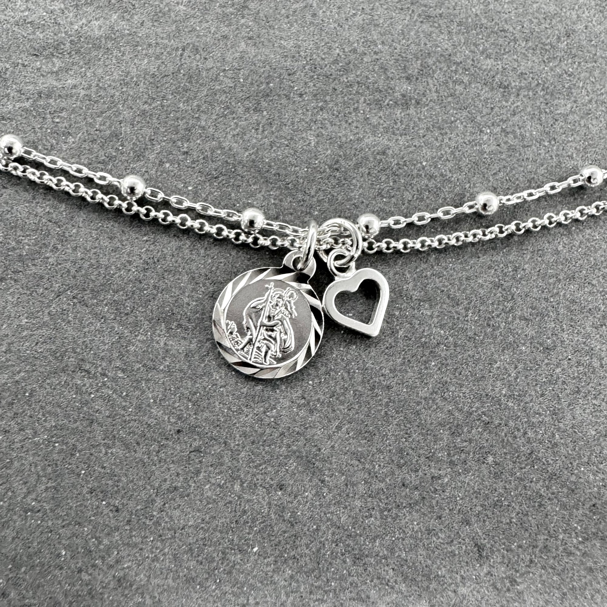 Sterling Silver Saint Christopher Bracelet - Adjustable Protection Bracelet