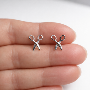 Sterling Silver Scissors Stud Earrings - Gift for Hairdressers & Crafters - JewelleryByZM 