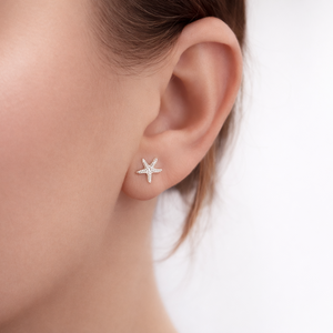 Sterling Silver Starfish Stud Earrings - 925 Sterling Silver - JewelleryByZM 