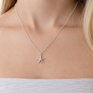 Sterling Silver Starfish Pendant Necklace - JewelleryByZM 