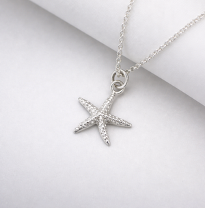 Sterling Silver Starfish Pendant Necklace - JewelleryByZM 