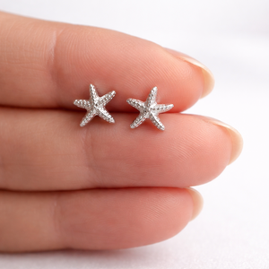 Sterling Silver Starfish Stud Earrings - 925 Sterling Silver - JewelleryByZM 