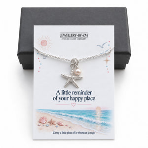 Sterling Silver Starfish Necklace – Happy Place Gift