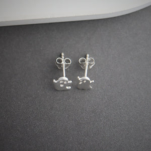Sterling Silver Mismatch Ghost Earrings | Halloween Jewellery - JewelleryByZM 