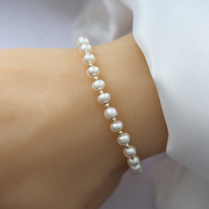 Sterling Silver Freshwater Pearl Bracelet - JewelleryByZM 