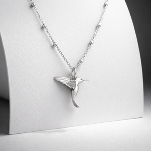 Sterling Silver Hummingbird Necklace | Nature Jewellery - JewelleryByZM 