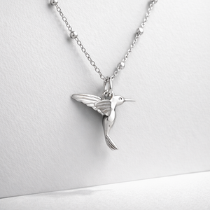 Sterling Silver Hummingbird Necklace | Nature Jewellery - JewelleryByZM 