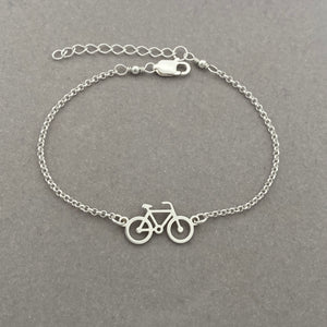 Sterling Silver Bicycle Bracelet, Bike bracelet, Adjustable bracelet, Travel jewellery gift, Silver bracelet